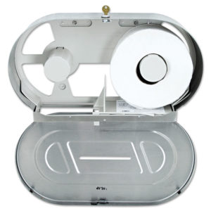 Bobrick Stainless Steel Two-Roll Jumbo Toilet Tissue Dispenser