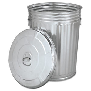 Magnolia Brush Galvanized Trash Can With Lid