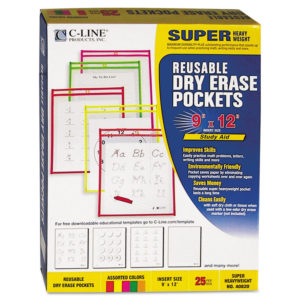 C-Line® Reusable Dry Erase Pockets