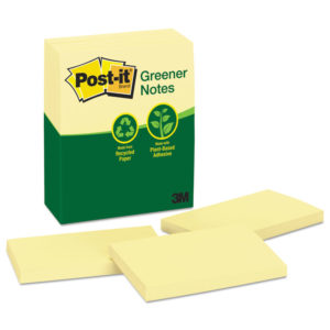 Post-it® Greener Notes Original Recycled Note Pads