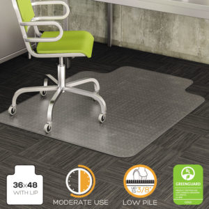 deflecto® DuraMat® Moderate Use Chair Mat for Low Pile Carpeting