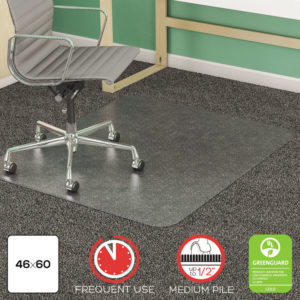 deflecto® SuperMat Frequent Use Chair Mat for Medium Pile Carpeting