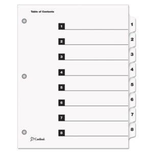 Cardinal® OneStep® Printable Table of Contents and Dividers