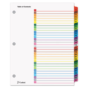 Cardinal® OneStep® Printable Table of Contents and Dividers