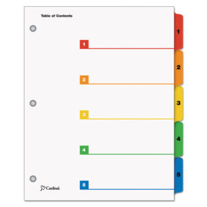 Cardinal® OneStep® Printable Table of Contents and Dividers