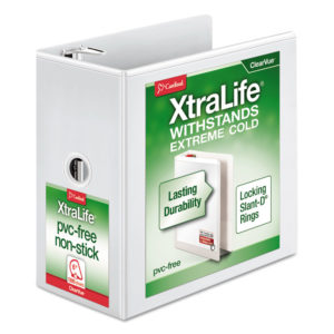 Cardinal® XtraLife® ClearVue™ Non-Stick Locking Slant-D® Ring Binder