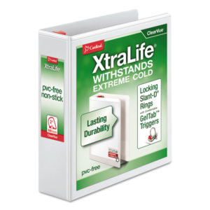 Cardinal® XtraLife® ClearVue™ Non-Stick Locking Slant-D® Ring Binder
