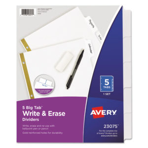 Avery® Write & Erase Big Tab™ Paper Dividers