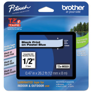 Brother P-Touch® TZe Series Standard Adhesive Laminated Labeling Tape