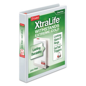 Cardinal® XtraLife® ClearVue™ Non-Stick Locking Slant-D® Ring Binder