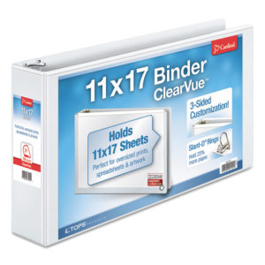 Cardinal® 11 x 17 ClearVue™ Slant-D® Ring Binder