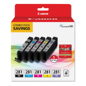 Canon® CLI-281 BKCMY/5X5 PP-301