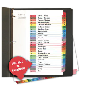 Universal® Deluxe Table of Contents Dividers for Printers