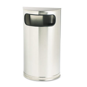 Rubbermaid® Commercial European & Metallic Series Half-Round Waste Receptacle