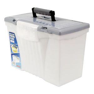 Storex Portable Letter/Legal Filebox with Organizer Lid