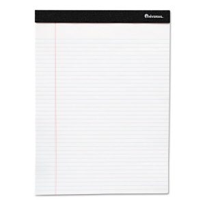 Universal® Premium Ruled Writing Pads with Heavy Duty Back