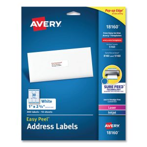 Avery® Easy Peel® White Address Labels with Sure Feed™ Technology