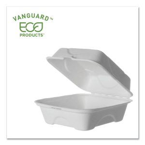 Eco-Products® Vanguard Renewable and Compostable Sugarcane Clamshells