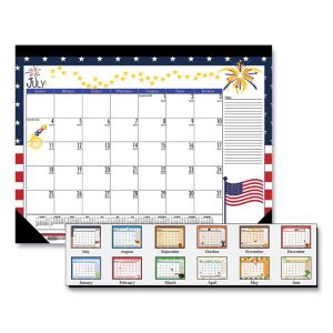 House of Doolittle™ 100% Recycled Seasonal Desk Pad Calendar