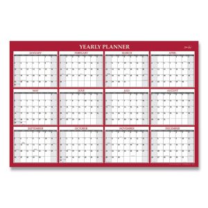 Blue Sky® Classic Red Laminated Erasable Wall Calendar